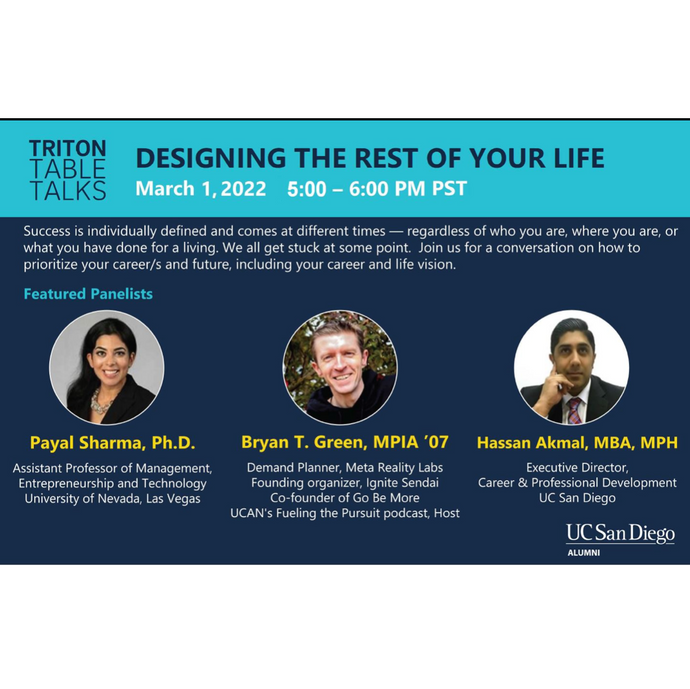UCSD Triton Table Talk: Designing the Rest of Your Life