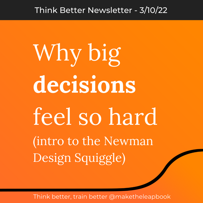 3/10/22: Why big decisions feel so hard (intro to the Newman Design Squiggle)